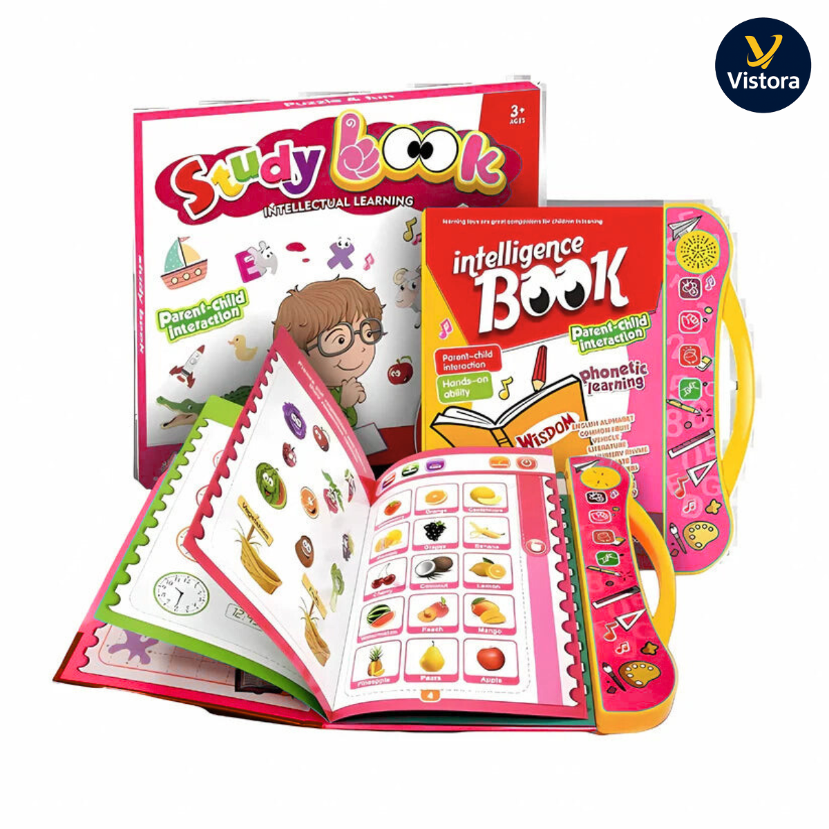 Vistora™ Interactive English Learning Book for Kids – Letters, Words, Rhymes & Sounds - Housenvi