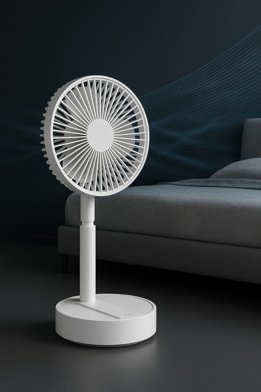 Adjustable Height Telescopic Rechargeable Standing Fan Rechargeable Pedestal Fan - Housenvi