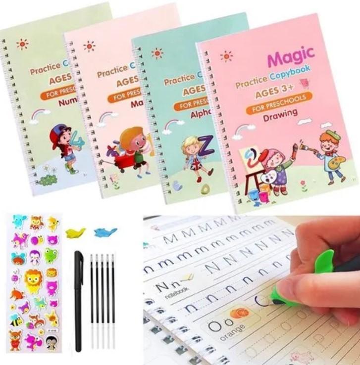 Book - Magic Practice Copybook For Kids (4 BOOKS+10 REFILL) - Housenvi