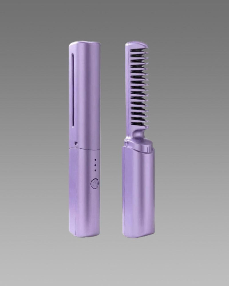 Meneflix Portable Mini Hair Straightener Cordless Rechargeable Mini Adjustable Hair Straightener Hot Comb - Housenvi