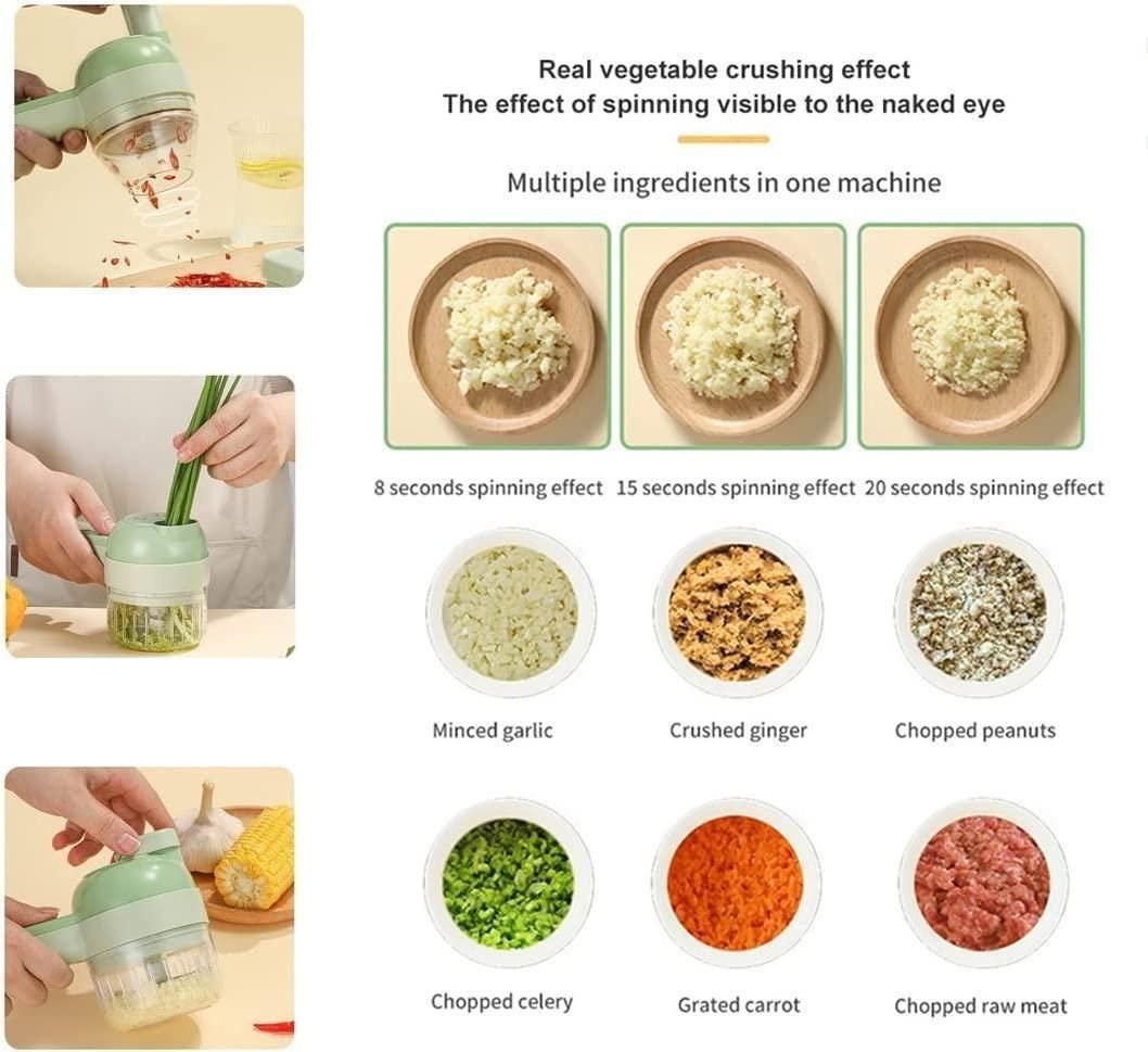 4 in 1 Portable Electric Vegetable Cutter Set - Housenvi