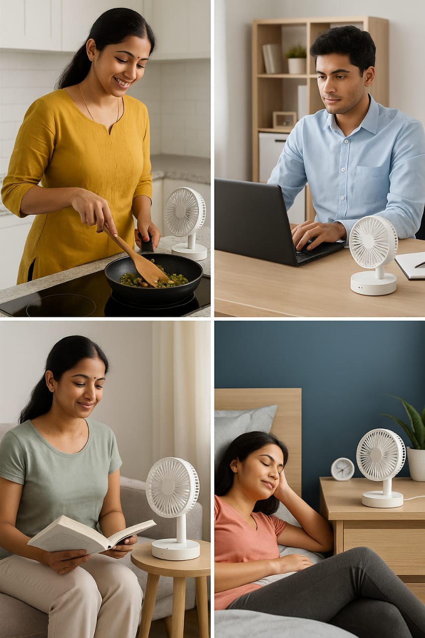 Rechargable adjustable portable fan - Housenvi