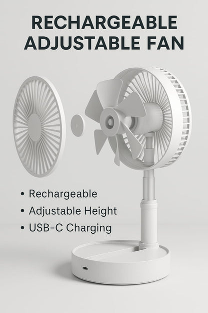 Rechargable adjustable portable fan - Housenvi