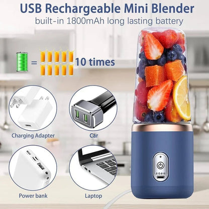 🥤 Portable Smoothie Maker (6 - Blade | USB Rechargeable) - Housenvi